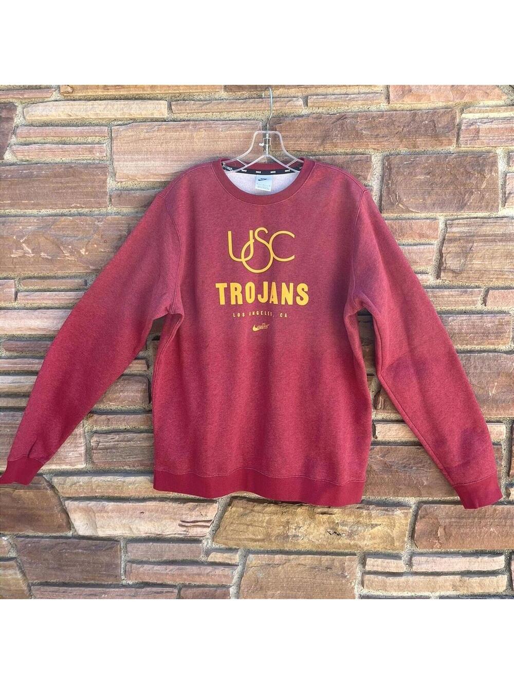 VTG Nike USC Trojans Sweatshirt Mens XL Cardinal Red Gold NCAA Vault Stack